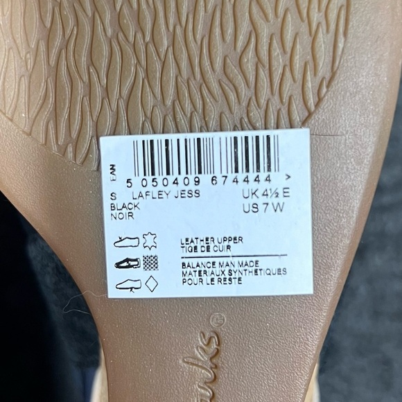 Clarks Women's Lafley Jess Slingback Wedge Sandal Black Leather Size 7 - Picture 11 of 12